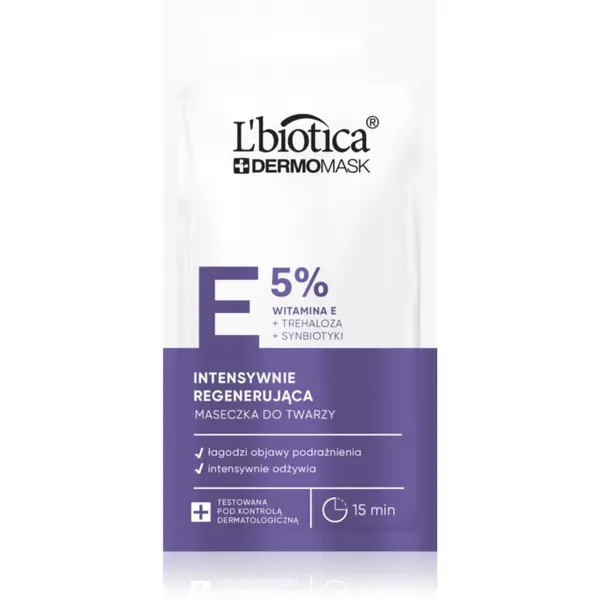 L’biotica L’biotica DermoMask E 5% maska za intenzivnu regeneraciju za lice 8 ml