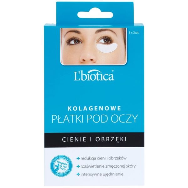 L’biotica L’biotica Masks kolagenska maska za područje oko očiju protiv oticanja i tamnih krugova 3 x 2 kom
