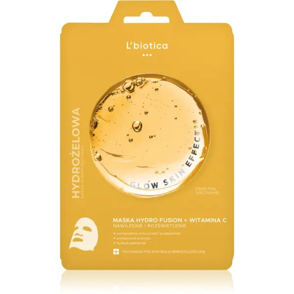 L’biotica L’biotica PGA Hydro Fusion + Vitamin C intenzivna hidrogel maska za sjaj lica 1 kom