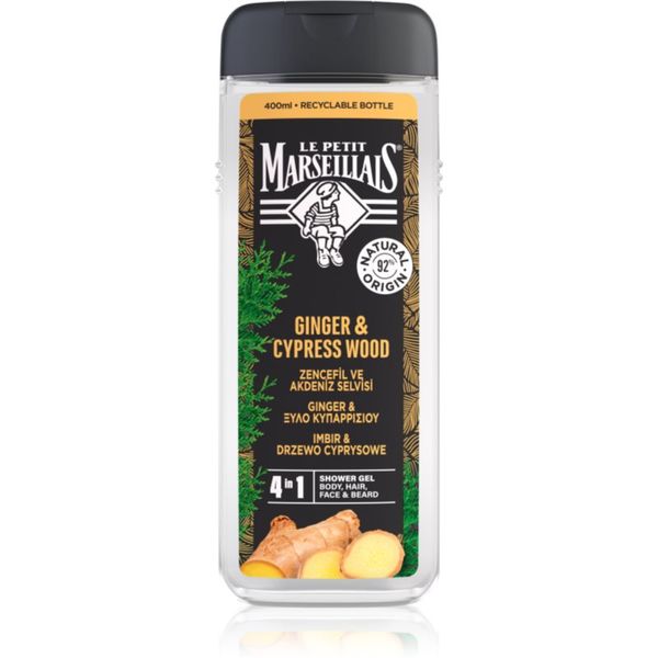 Le Petit Marseillais Le Petit Marseillais Ginger & Cypress Wood gel za tuširanje 4 u 1 za muškarce 400 ml