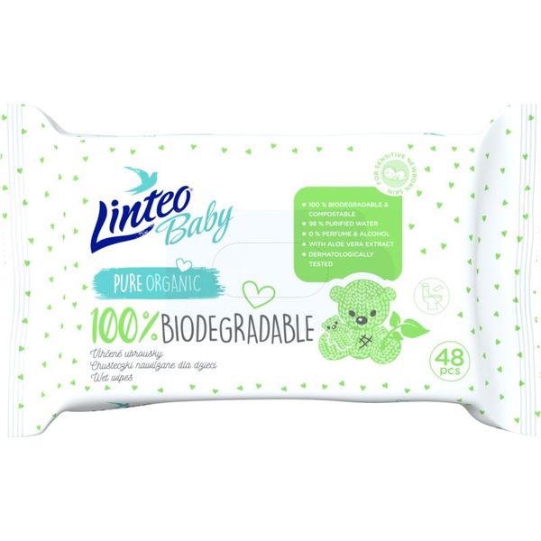 Linteo Linteo Baby 100% Biodegradable dječje nježne vlažne maramice 48 kom