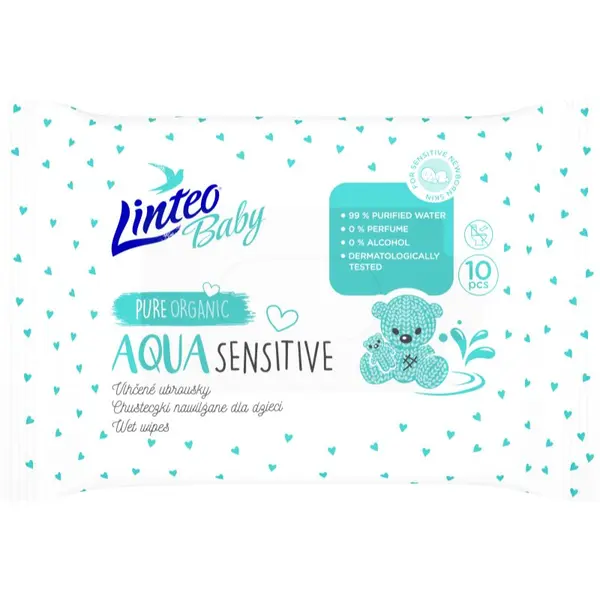 Linteo Linteo Baby Aqua Sensitive dječje nježne vlažne maramice 10 kom
