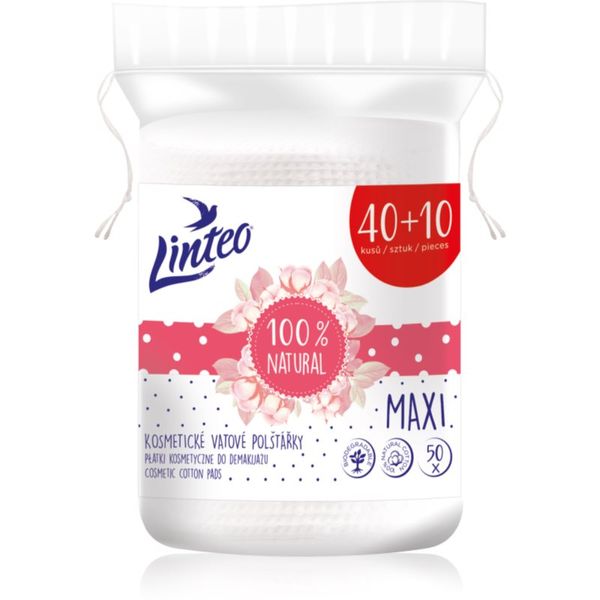 Linteo Linteo Natural Cotton Pads blazinice za skidanje šminke Maxi 40 + 10ks 50 kom