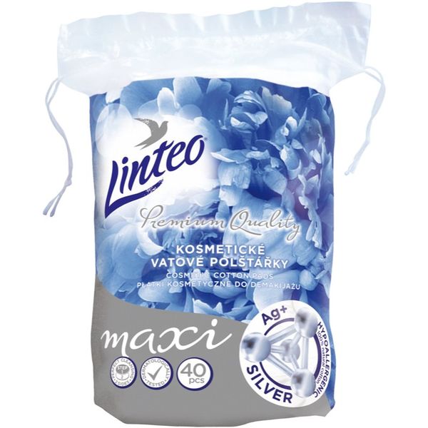 Linteo Linteo Premium Maxi blazinice za skidanje šminke Silver 40 kom