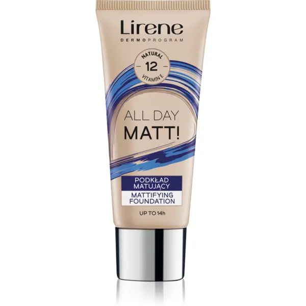 Lirene Lirene ALL DAY MATT! matirajući fluidni puder za dugotrajni efekt nijansa 12 Natural 30 ml