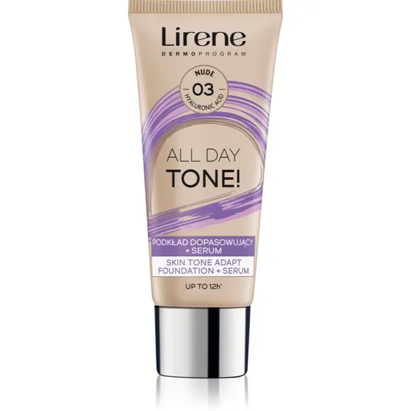 Lirene Lirene ALL DAY TONE! hidratantni puder za sjajni izgled lica nijansa 03 Nude 30 ml