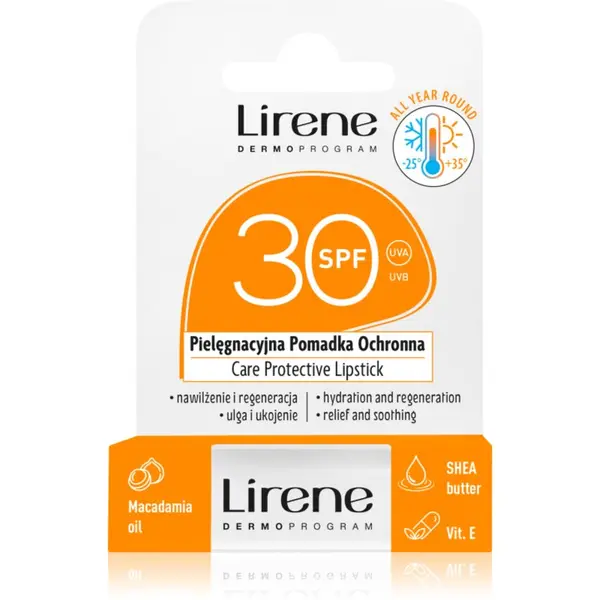 Lirene Lirene Care Protective Lipstick zaštitni balzam za usne s hidratantnim učinkom SPF 30 4.6 g