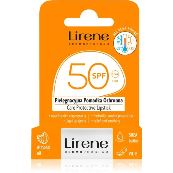 Lirene Lirene Care Protective Lipstick zaštitni balzam za usne s hidratantnim učinkom SPF 50 4.6 g