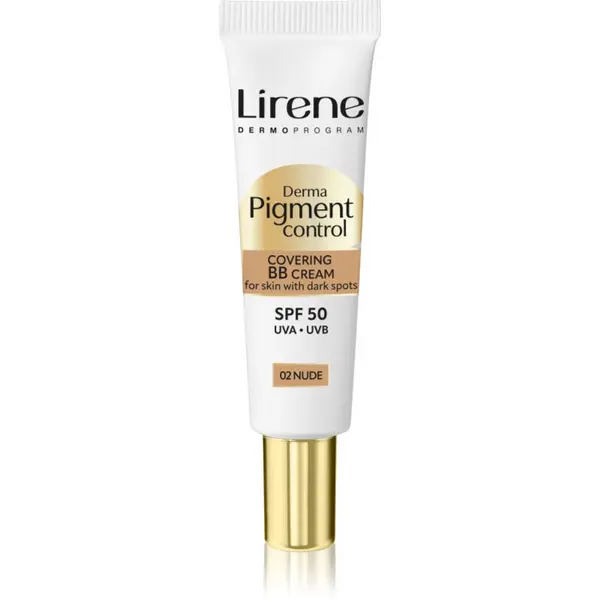 Lirene Lirene Derma Pigment Control Covering BB Cream SPF 50 posvjetljujuća BB krema protiv pigmentnih mrlja nijansa 02 Nude 30 ml