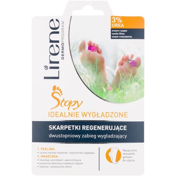Lirene Lirene Foot Care regeneracija kože stopala u dva koraka piling + maska u obliku čarape (3% Urea) 1 kom