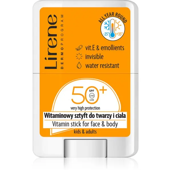 Lirene Lirene Vitamin Stick For Face&Body lokalna njega protiv sunčevog zračenja za lice i tijelo SPF 50 15 g