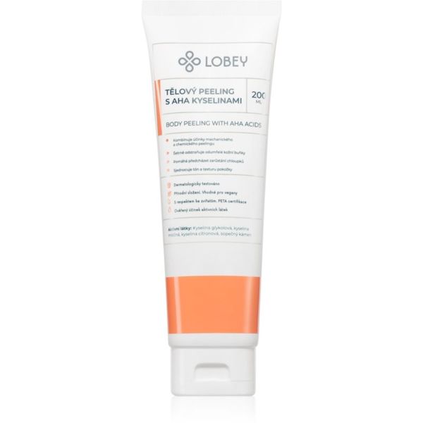 Lobey Lobey Body Care Tělový peeling s AHA kyselinami piling za tijelo s AHA Acids 200 ml