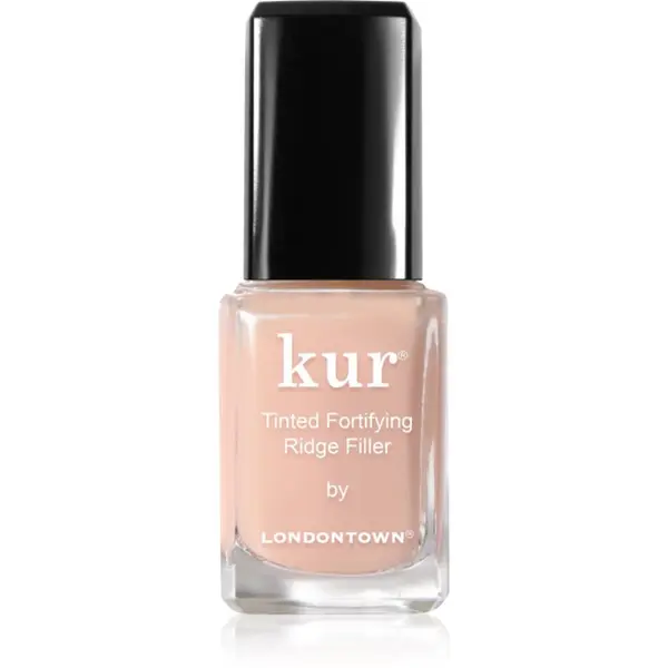 LONDONTOWN LONDONTOWN Kur Tinted Fortifying Ridge Filler zaglađujući bazni lak za nokte za suhe i lomljive nokte nijansa Apricot Beige 12 ml