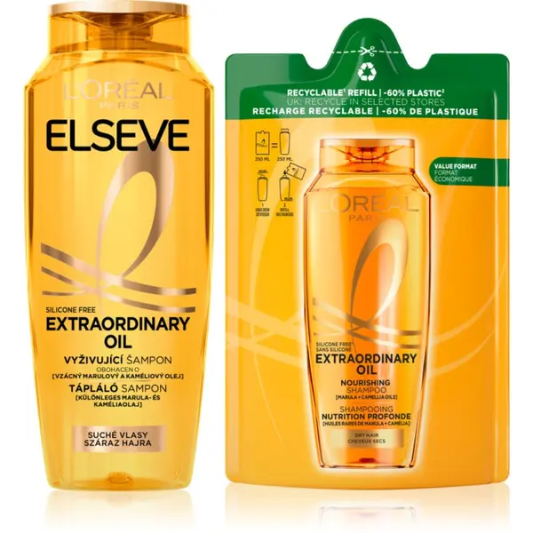 L’Oréal Paris L’Oréal Paris Elseve Extraordinary Oil hranjivi šampon za suhu kosu 2 kom