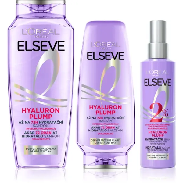 L’Oréal Paris L’Oréal Paris Elseve Hyaluron Plump ekonomično pakiranje za kosu 3 kom