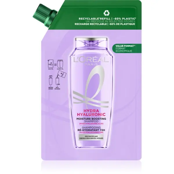 L’Oréal Paris L’Oréal Paris Elseve Hyaluron Plump hidratantni šampon s hijaluronskom kiselinom Refill 500 ml