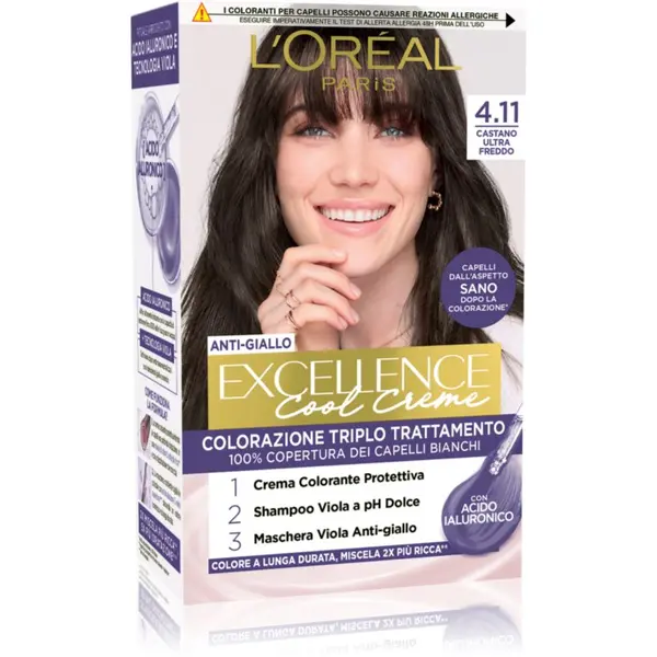 L’Oréal Paris L’Oréal Paris Excellence Cool Creme boja za kosu nijansa 4.11 Ultra Ash Brown 1 kom