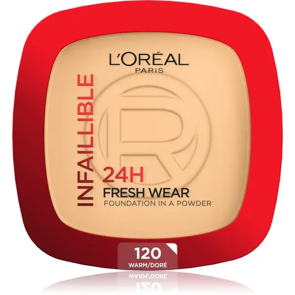 L’Oréal Paris L’Oréal Paris Infaillible Fresh Wear 24h puder u prahu nijansa 120 Warm Doré 9 g