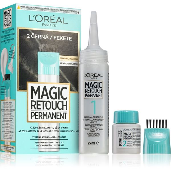 L’Oréal Paris L’Oréal Paris Magic Retouch Permanent boja za toniranje korijena kose s aplikatorom nijansa 2 BLACK 1 kom