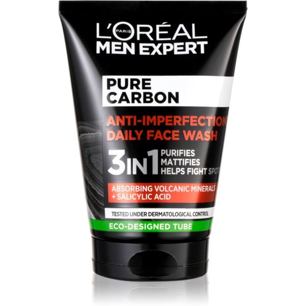 L’Oréal Paris L’Oréal Paris Men Expert Pure Carbon gel za čišćenje 3 u 1 za nepravilnosti na koži lica 100