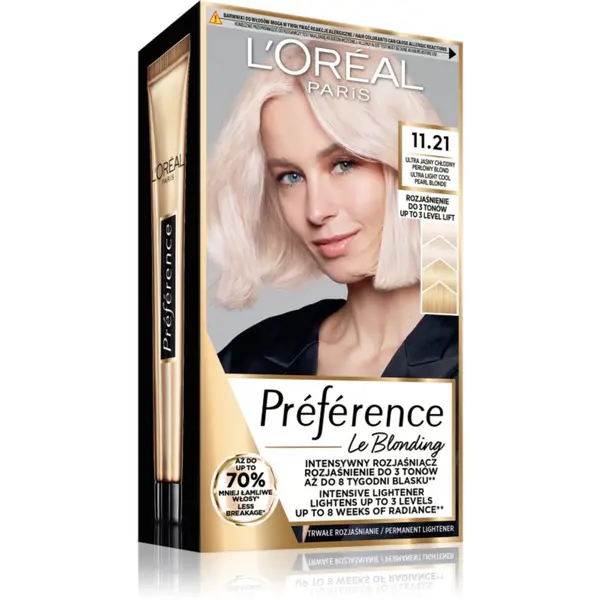 L’Oréal Paris L’Oréal Paris Préférence Le Blonding boja za kosu za posvjetljivanje kose nijansa 11.21 Ultra light cool pearl blonde 1 kom