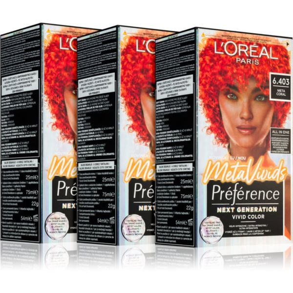 L’Oréal Paris L’Oréal Paris Préférence Meta Vivids polutrajna boja za kosu 6.403 Meta Coral nijansa