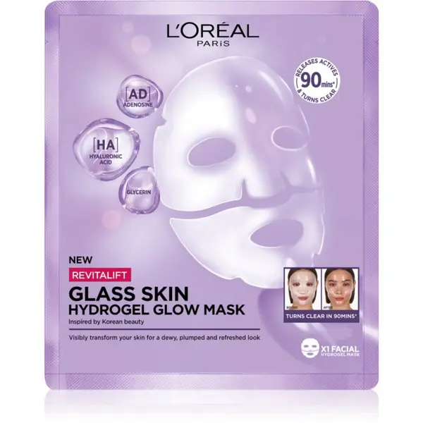 L’Oréal Paris L’Oréal Paris Revitalift Filler Glass Skin hidrogel maska s posvjetljujućim učinkom 25 g