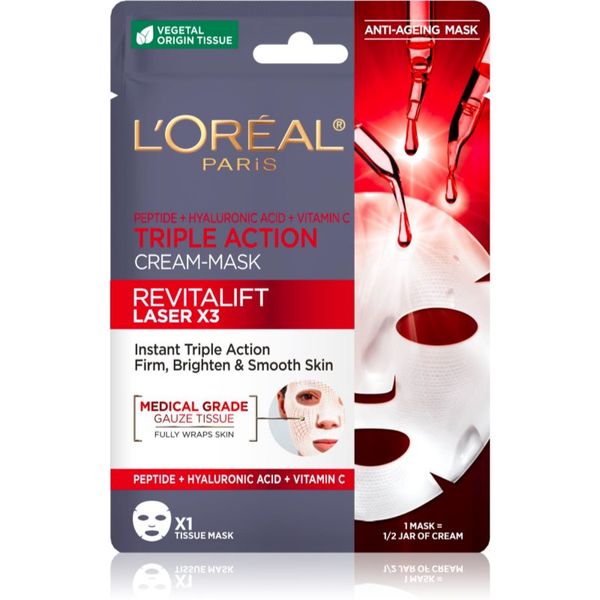 L’Oréal Paris L’Oréal Paris Revitalift Laser X3 Sheet maska protiv starenja lica 28 g