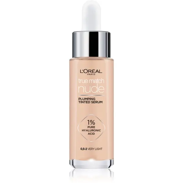 L’Oréal Paris L’Oréal Paris True Match Nude Plumping Tinted Serum serum za ujednačavanje tena lica nijansa 0.5-2 Very Light 30 ml
