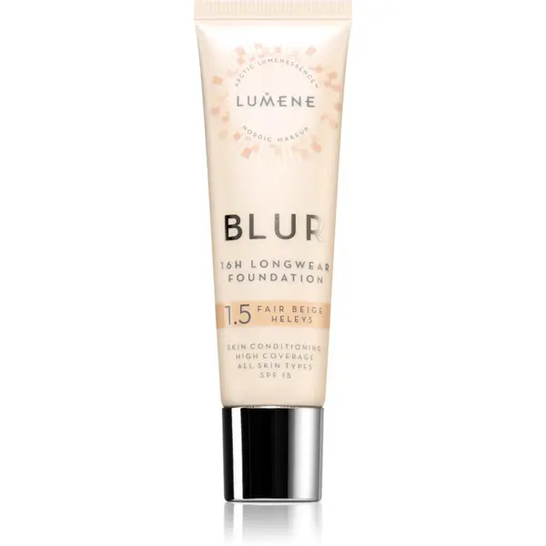 Lumene Lumene Blur 16h Longwear dugotrajni puder SPF 15 nijansa 1,5 Fair Beige (Neutral) 30 ml