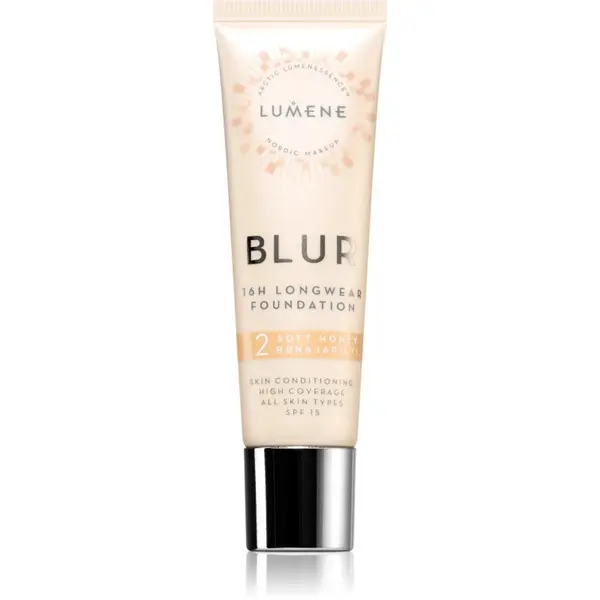 Lumene Lumene Blur 16h Longwear dugotrajni puder SPF 15 nijansa 2 Soft Honey (Cool) 30 ml