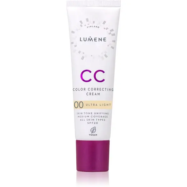 Lumene Lumene CC Color Correcting Cream CC krema za ujednačavanje tena SPF 20 nijansa 00 Ultra Light (Warm) 30 ml