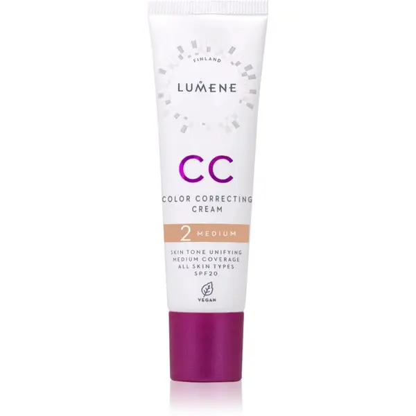 Lumene Lumene CC Color Correcting Cream CC krema za ujednačavanje tena SPF 20 nijansa 2 Medium (Cool) 30 ml