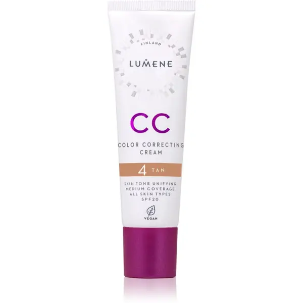 Lumene Lumene CC Color Correcting Cream CC krema za ujednačavanje tena SPF 20 nijansa 4 Tan (Neutral) 30 ml
