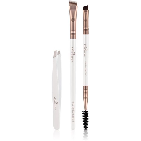 Luvia Cosmetics Luvia Cosmetics Prime Vegan Brow Kit set za oblikovanje obrva Pearl White / Metallic Coffee Brown