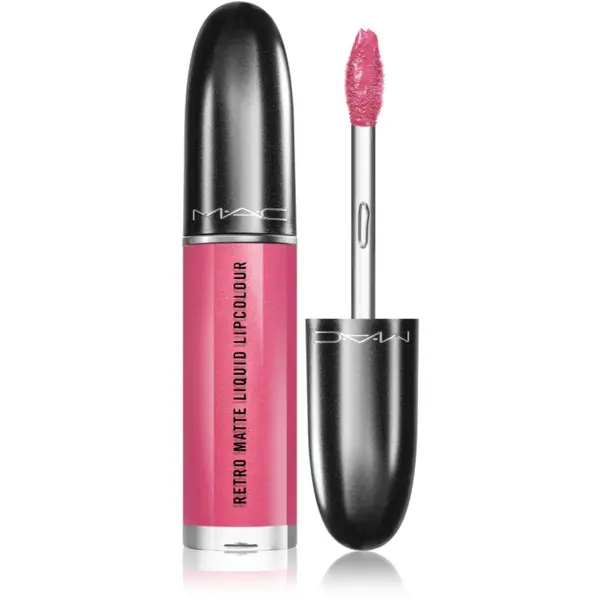 MAC Cosmetics MAC Cosmetics Retro Matte Liquid Lipcolour mat ruž s metalik efektom nijansa Metallic Rose 5 ml