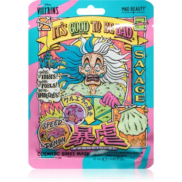Mad Beauty Mad Beauty Disney Villains Cruella hranjiva sheet maska 25 ml