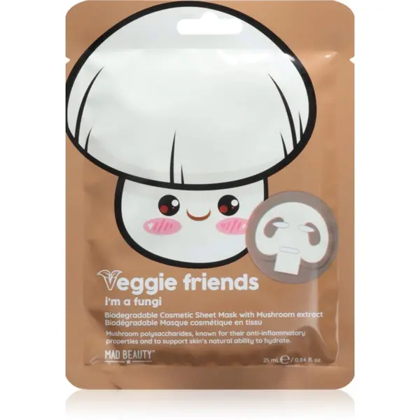 Mad Beauty Mad Beauty Veggie Friends Mushroom Sheet maska s umirujućim djelovanjem 25 ml