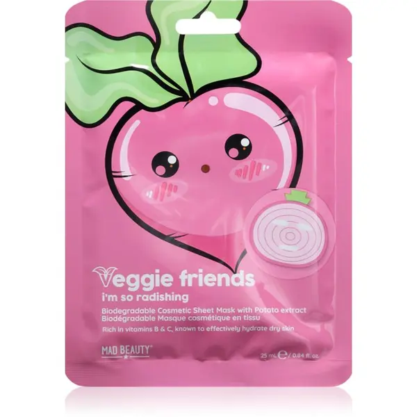 Mad Beauty Mad Beauty Veggie Friends Radish Sheet maska s hidratantnim učinkom 25 ml