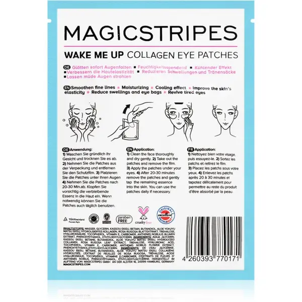 MAGICSTRIPES MAGICSTRIPES Wake Me Up Collagen Eye Patches kolagenska maska za područje oko očiju protiv znakova umora 1 kom