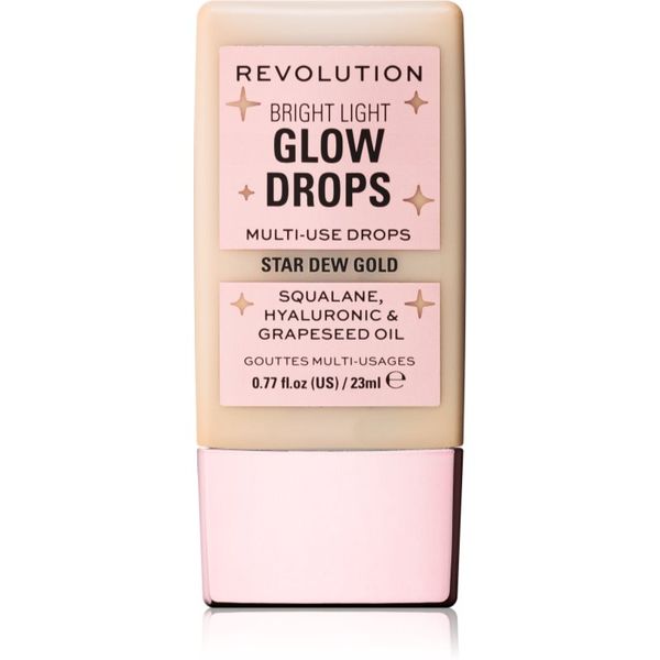 Makeup Revolution Makeup Revolution Bright Light Glow Drops tekući highlighter nijansa Golden Star Dew 23 ml