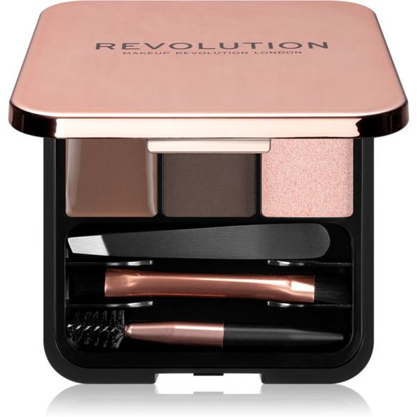 Makeup Revolution Makeup Revolution Brow Sculpt Kit set za savršene obrve nijansa Dark 2.2 g
