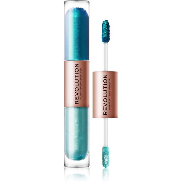 Makeup Revolution Makeup Revolution Double Up tekuće sjenilo za oči 2 u 1 nijansa Tranquillity Blue 2x2,2 ml