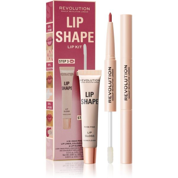 Makeup Revolution Makeup Revolution Lip Shape Kit set za usne nijansa Rose Pink 1 kom