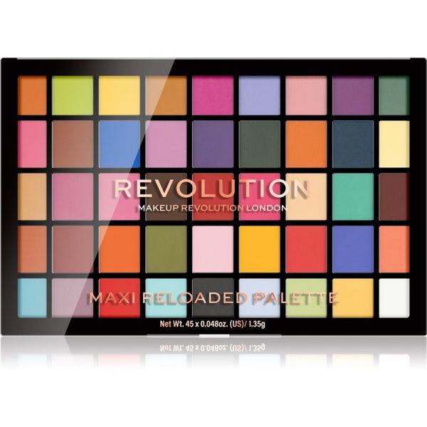 Makeup Revolution Makeup Revolution Maxi Reloaded Palette paleta puderastih sjenila za oči nijansa Monster Mattes 45x1.35 g