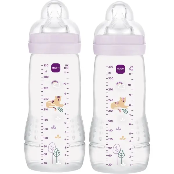 MAM MAM Easy Active™ Baby Bottle dječja bočica 4m+ Purple 2x330 ml