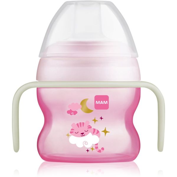 MAM MAM Starter Cup Night šalica za učenje pijenja s ručkama Tiger 150 ml