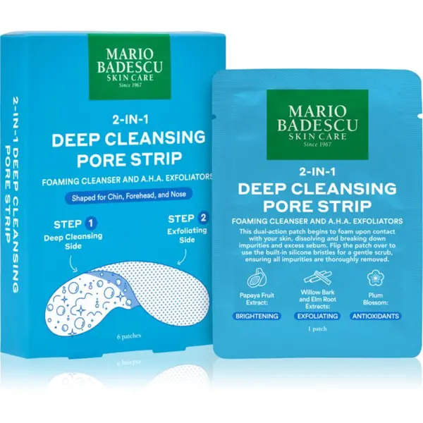 Mario Badescu Mario Badescu 2-in-1 Deep Cleansing Pore Strip flasteri za problematičnu kožu lica 2 u 1 6 kom