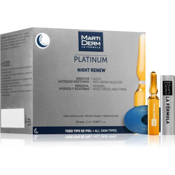 Martiderm MartiDerm Platinum Night Renew eksfolijacijski serum za piling u ampulama 30x2 ml