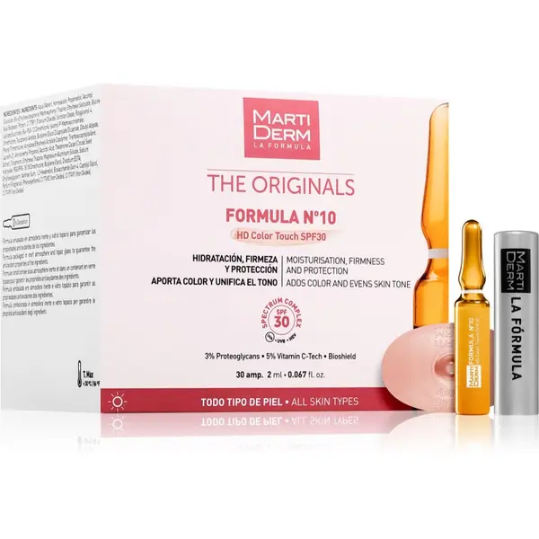 Martiderm MartiDerm The Originals Formula Nº10 HD Color Touch hidratantni serum za lice s vitaminom C SPF 30 30x2 ml